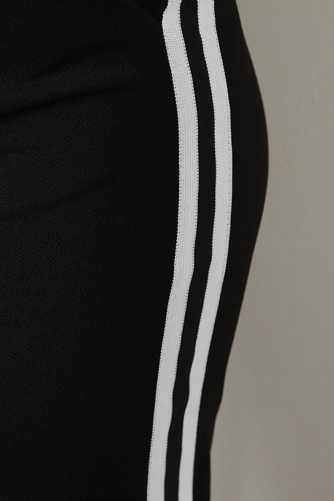 Side Slit Striped Fitness Pants