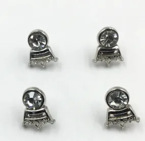 Silver Collarpin Buttons