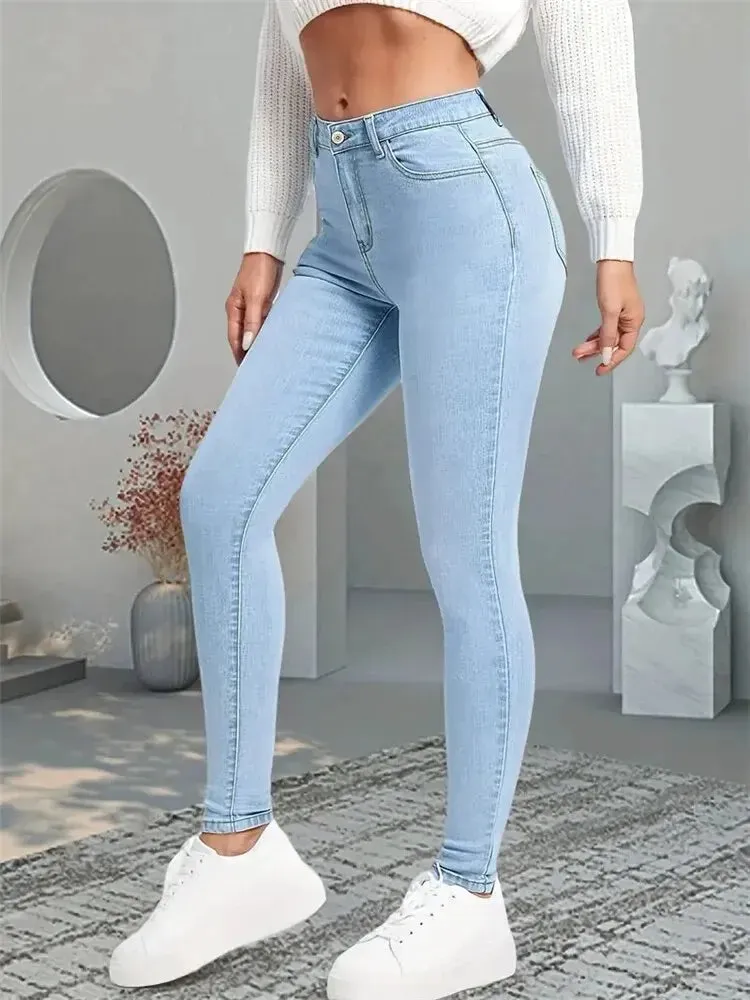 Skinny Jeans Lady Slim Fit Pencil Jeans Girls Leggings Straight Denim