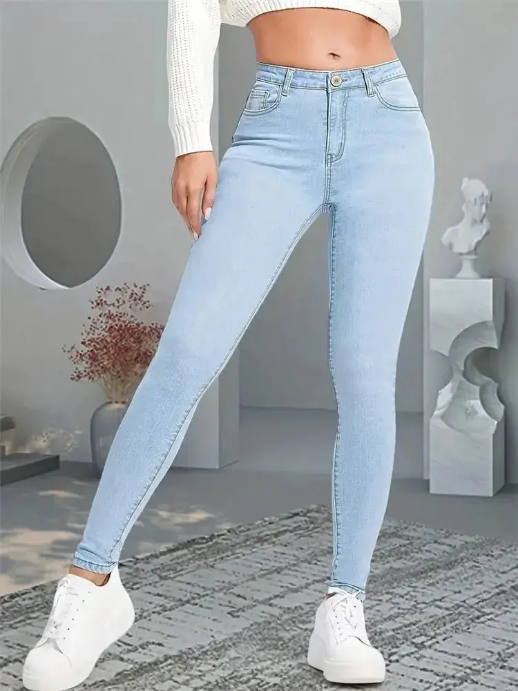 Skinny Jeans Lady Slim Fit Pencil Jeans Girls Leggings Straight Denim