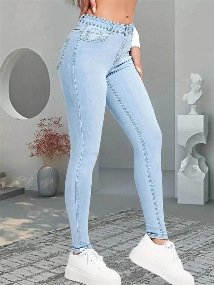 Skinny Jeans Lady Slim Fit Pencil Jeans Girls Leggings Straight Denim