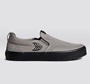 SLIP-ON PRO Charcoal Grey Suede and Canvas Black Logo Sneaker Men