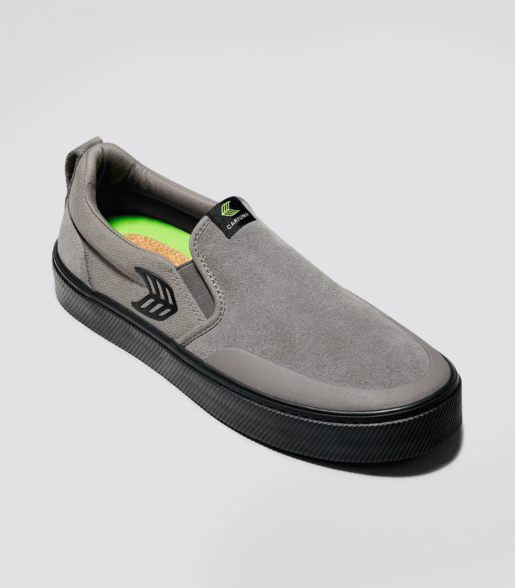 SLIP-ON PRO Charcoal Grey Suede and Canvas Black Logo Sneaker Men