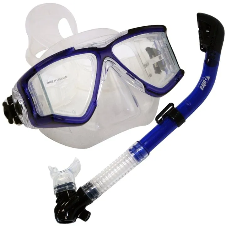 Snorkeling Panoramic View Mask with Dry Snorkel Set  - SCS0007