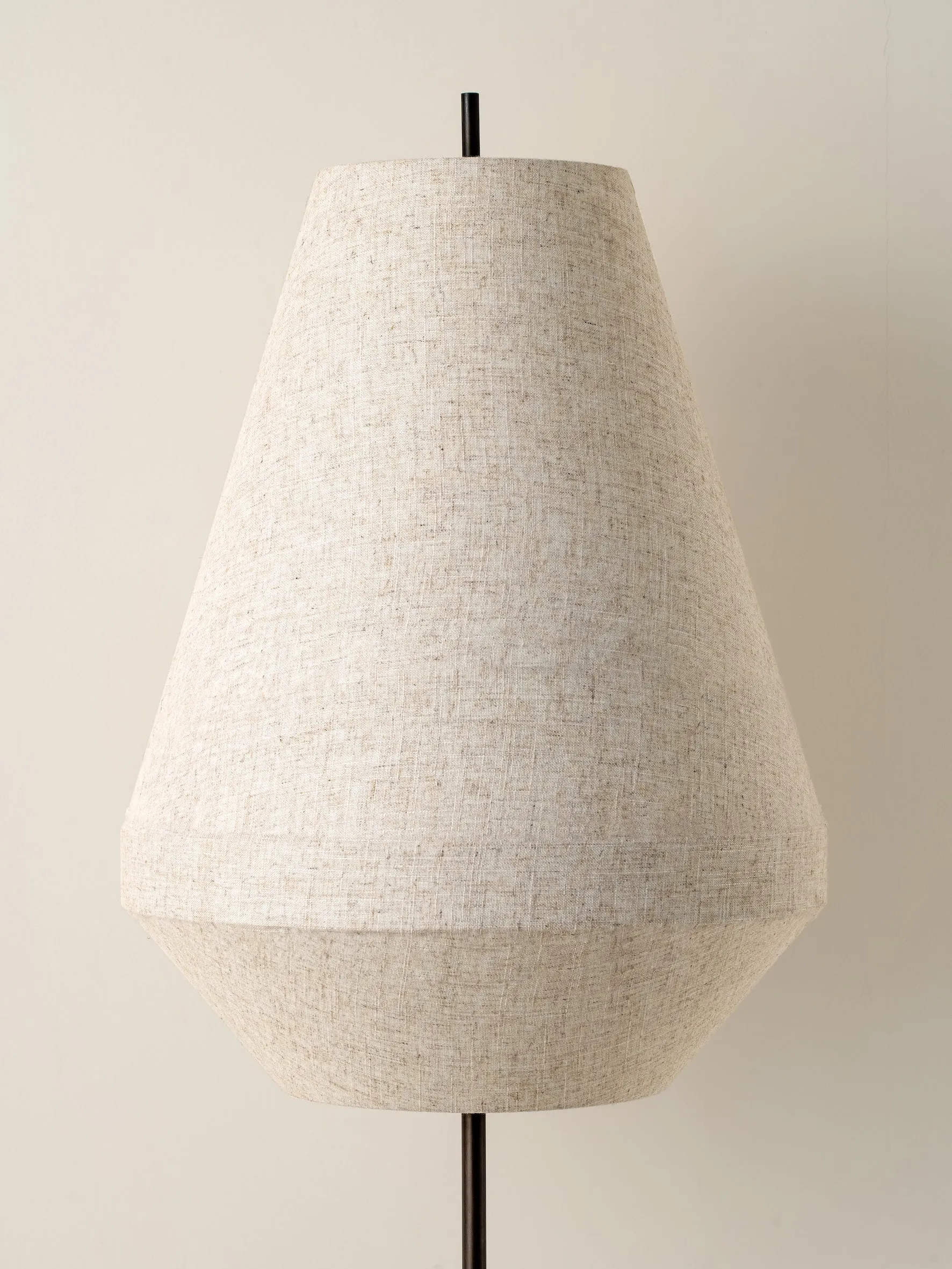 Solara - aged brass and layered natural linen floor lamp