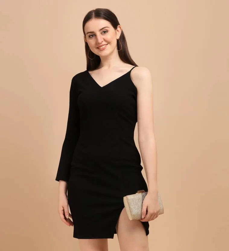 Sophisticated Chic Off-Shoulder Cotton Blend Midi Dress