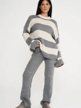 Stripe Knitted Co-Ord - Grey