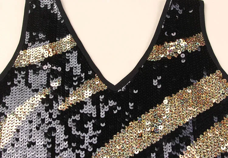 Stunning Gatsby Sequin Night Out Bodycon Mini Dress