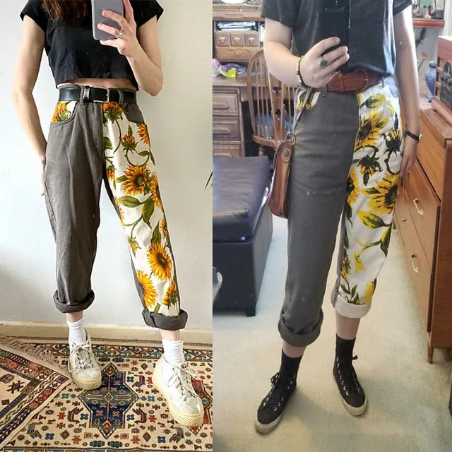 Sun Flower Day Straight Jeans