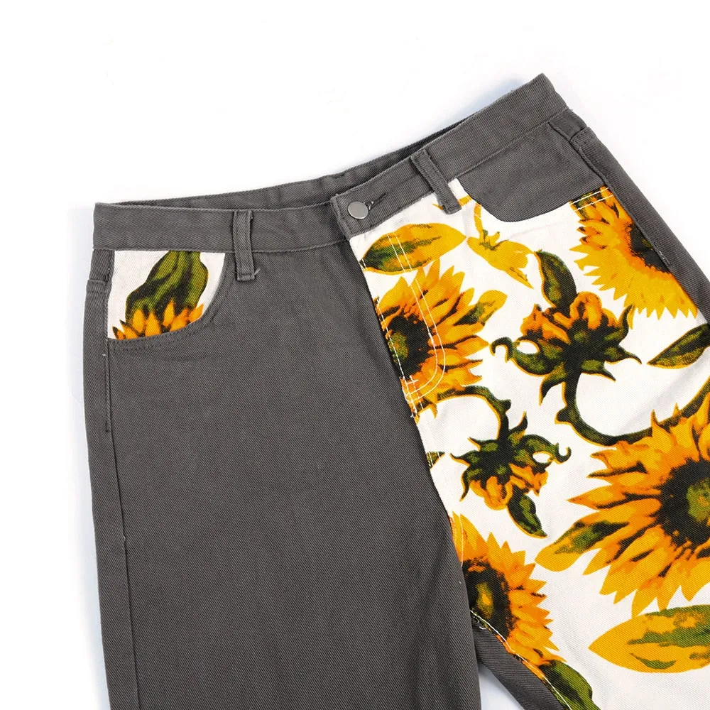 Sun Flower Day Straight Jeans