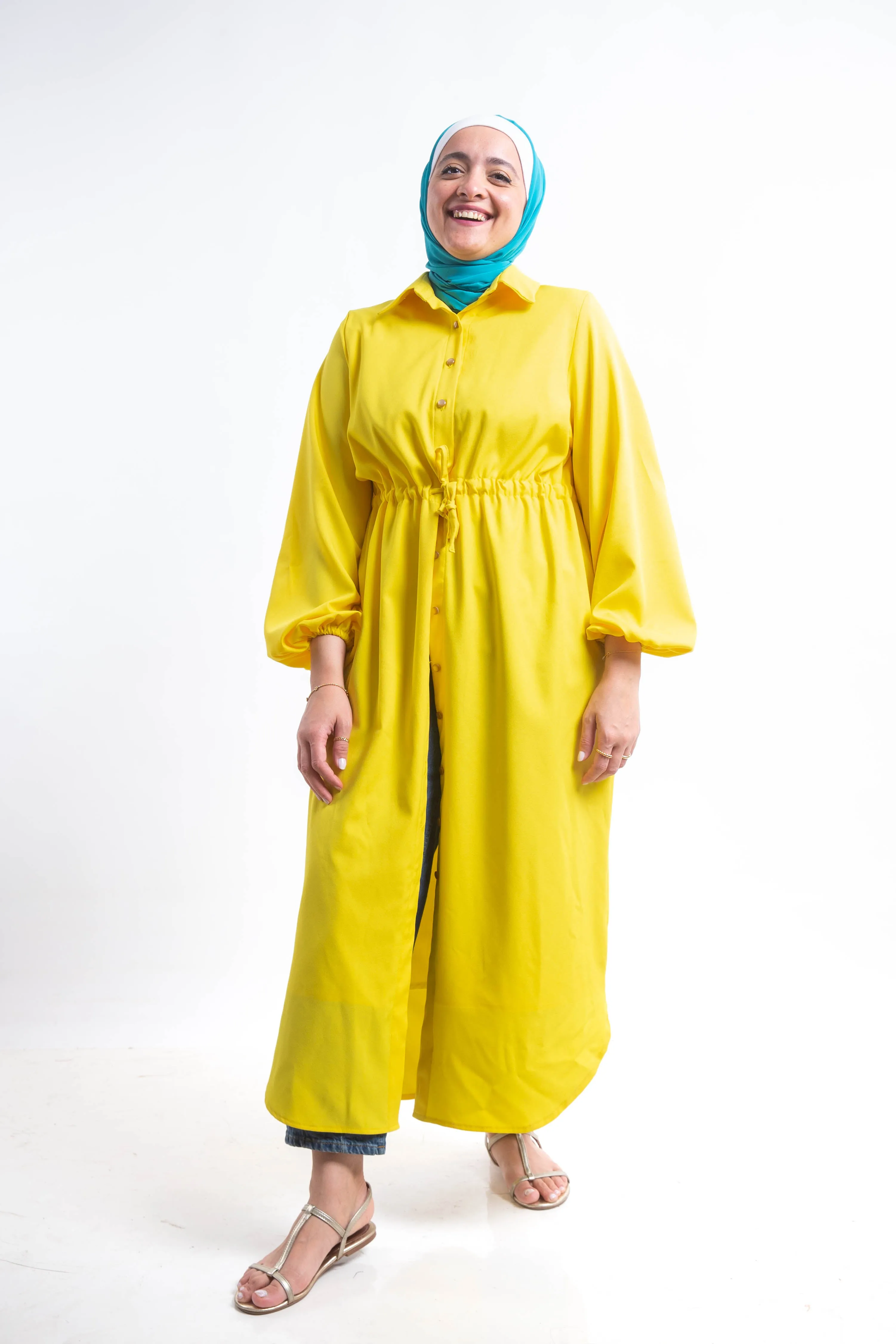 The Farida Chemise Dress - Yellow