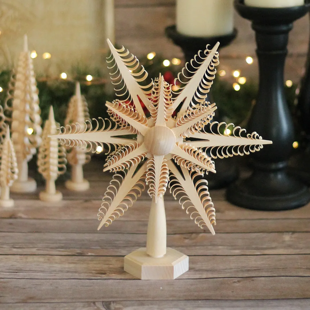 Tree Topper - Layered Curled Wood Chip Star