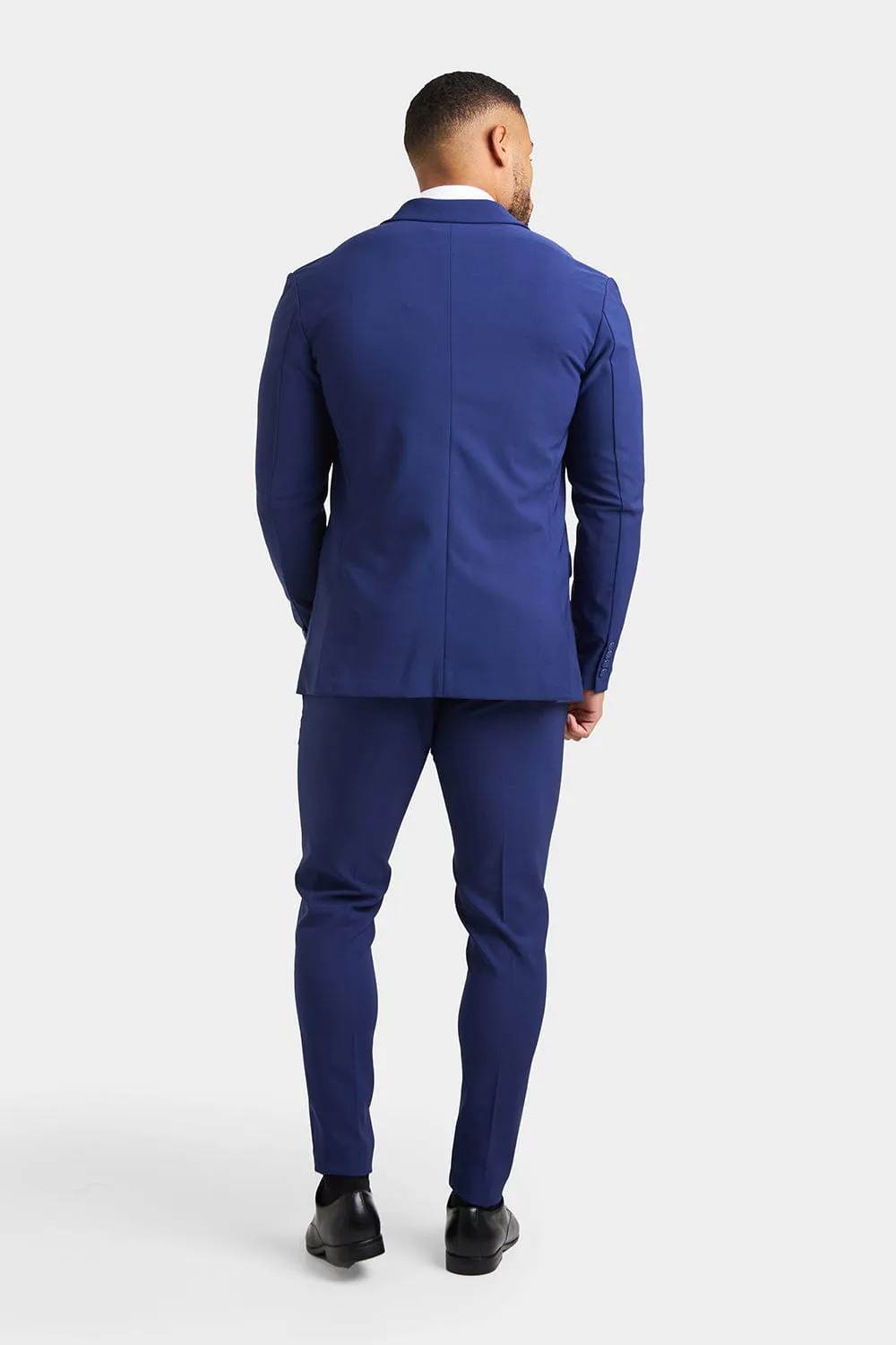 True Muscle Fit Tech Suit Trousers in Ink Blue