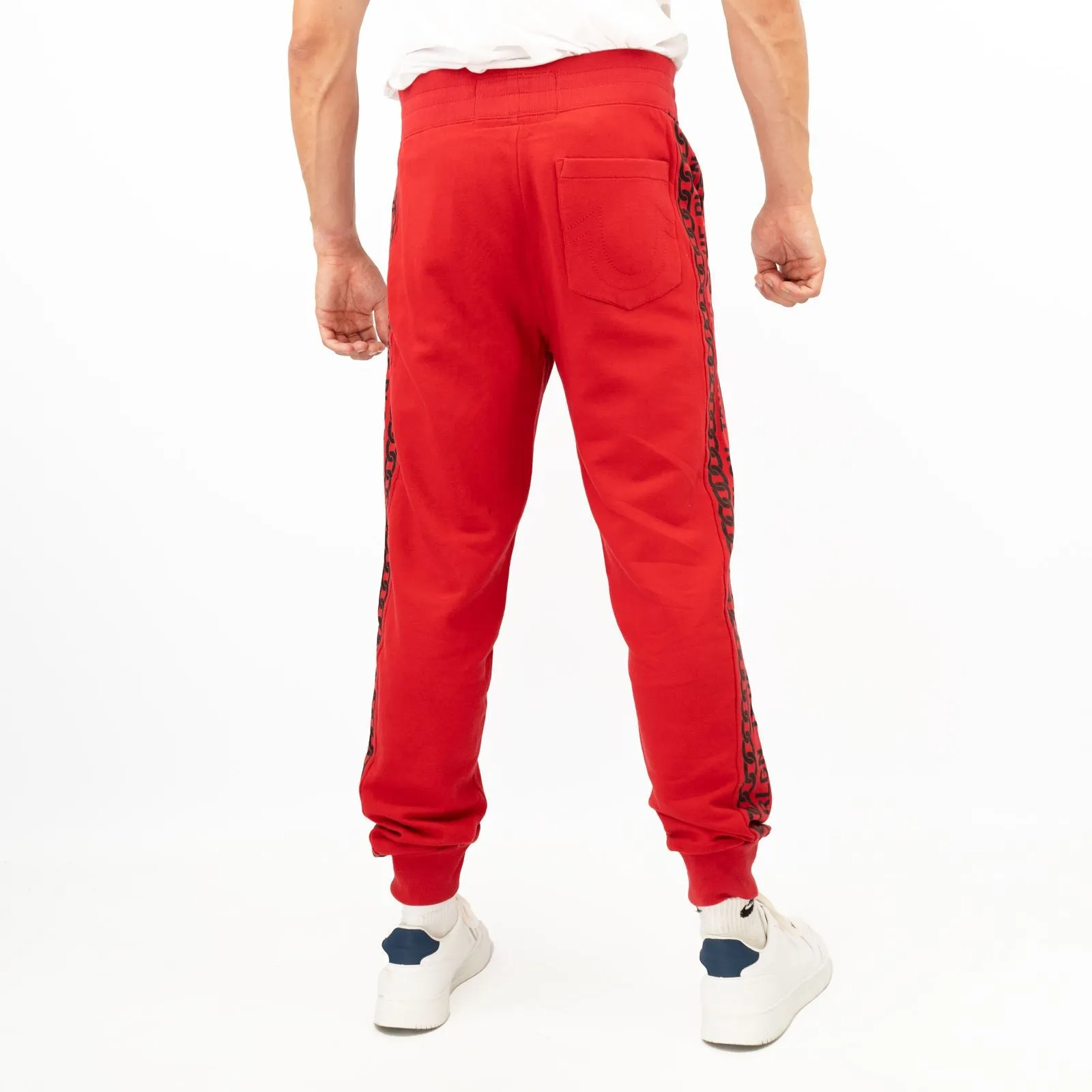 True Religion Mens Red Chain Detail Jogger Sweatpants