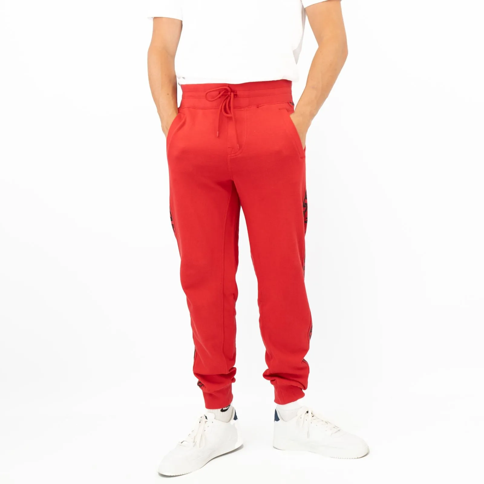 True Religion Mens Red Chain Detail Jogger Sweatpants