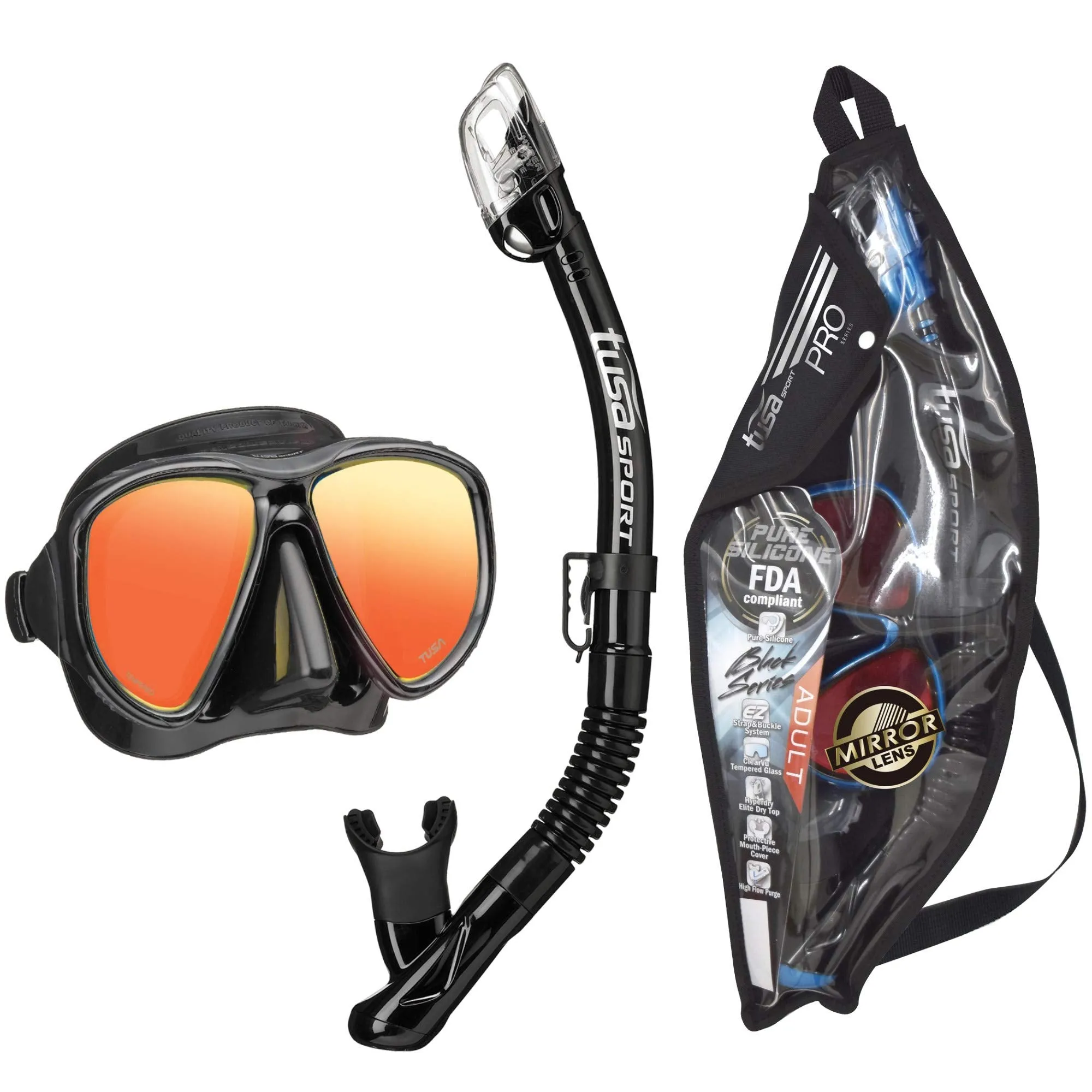 TUSA Sport Adult Powerview Mask and Dry Snorkel Combo