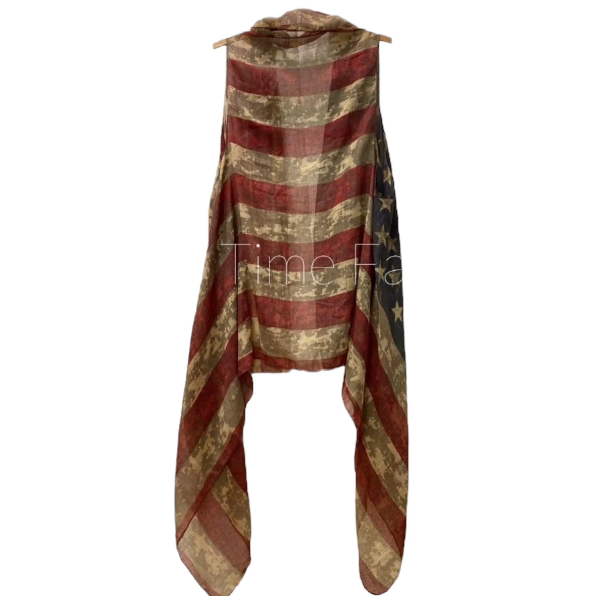 USA Flag Lightweight Kimono Vest