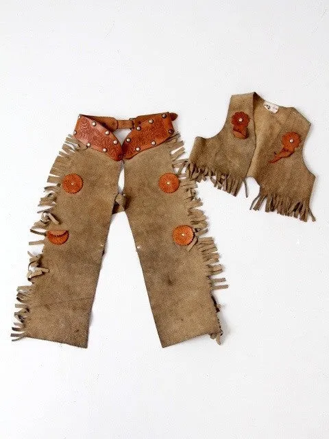 vintage children's Keystone Bros chaps and vest set