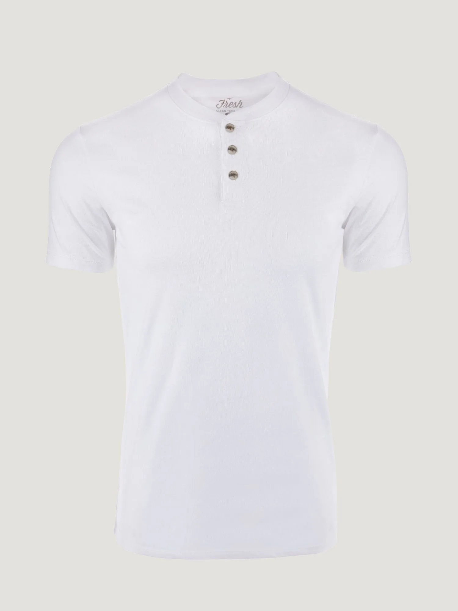 White Short Sleeve Henley