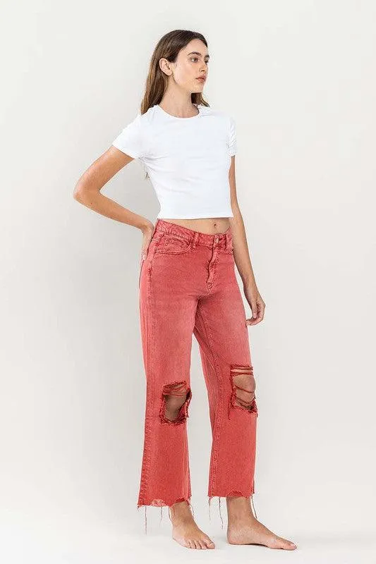 Womens 90s Vintage Crop Flare Jeans