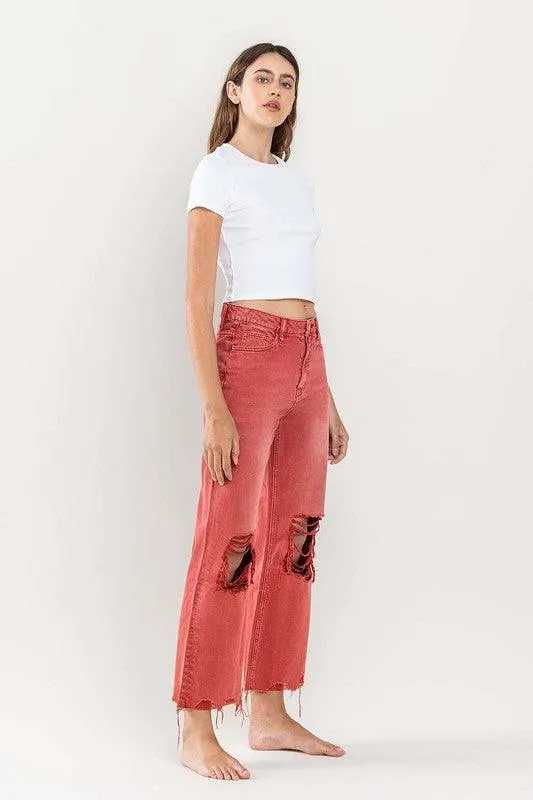 Womens 90s Vintage Crop Flare Jeans