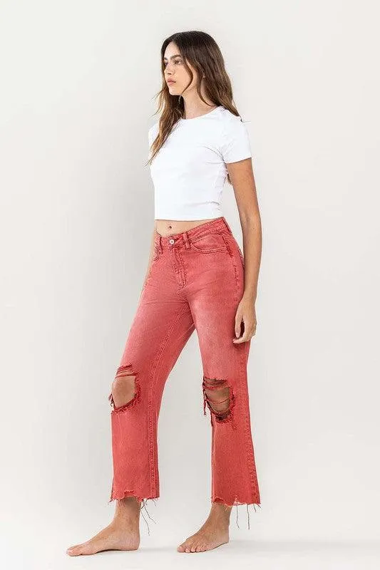 Womens 90s Vintage Crop Flare Jeans