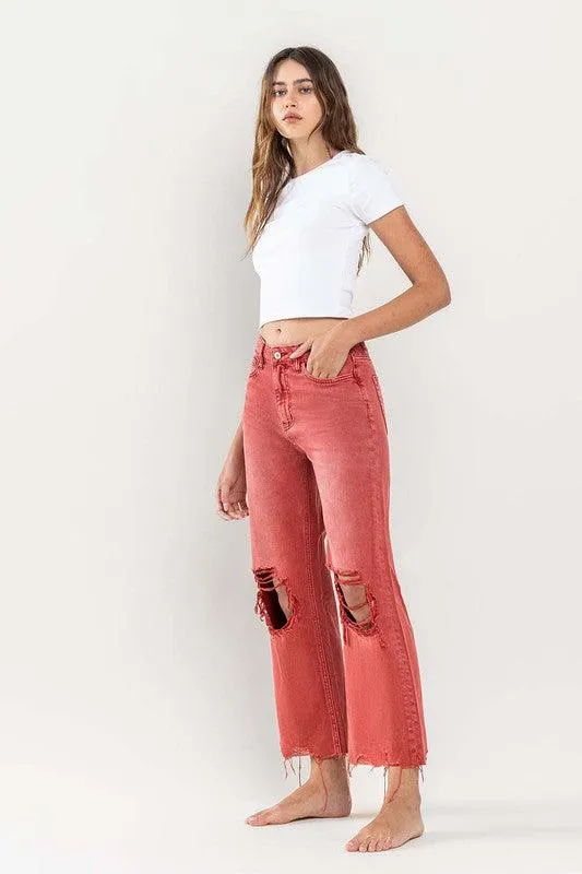 Womens 90s Vintage Crop Flare Jeans