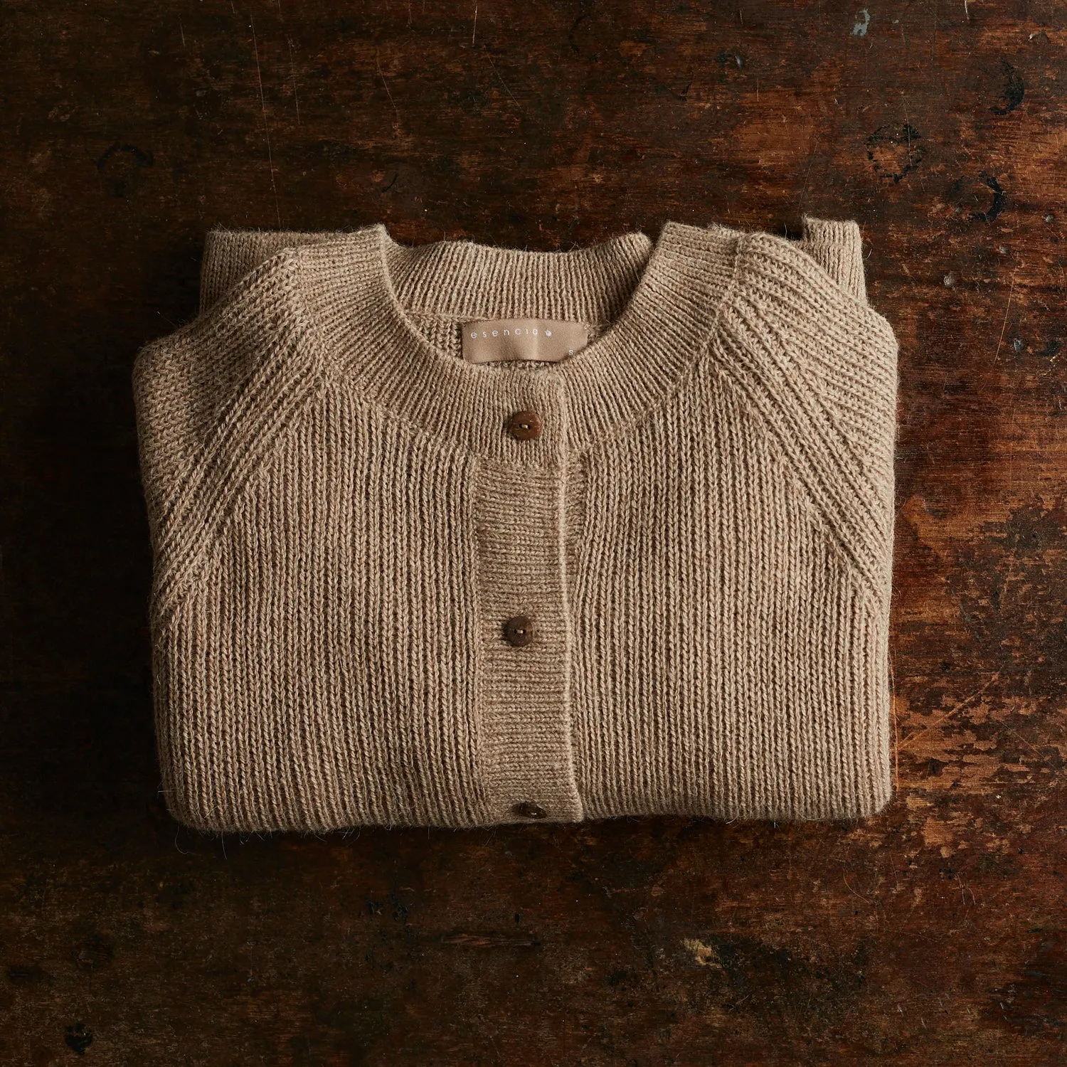 Womens Alpaca Mona Cardigan - Pebble