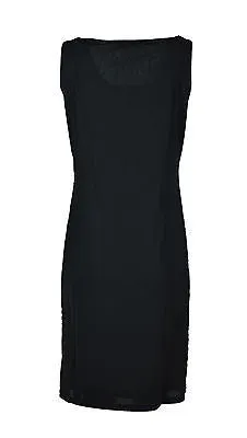 womens-black-sleeveless-embroidery-mini-chinlon-dress