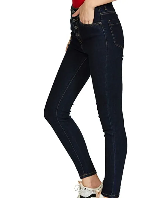 Women's Dark Blue Slim Fit Jeans