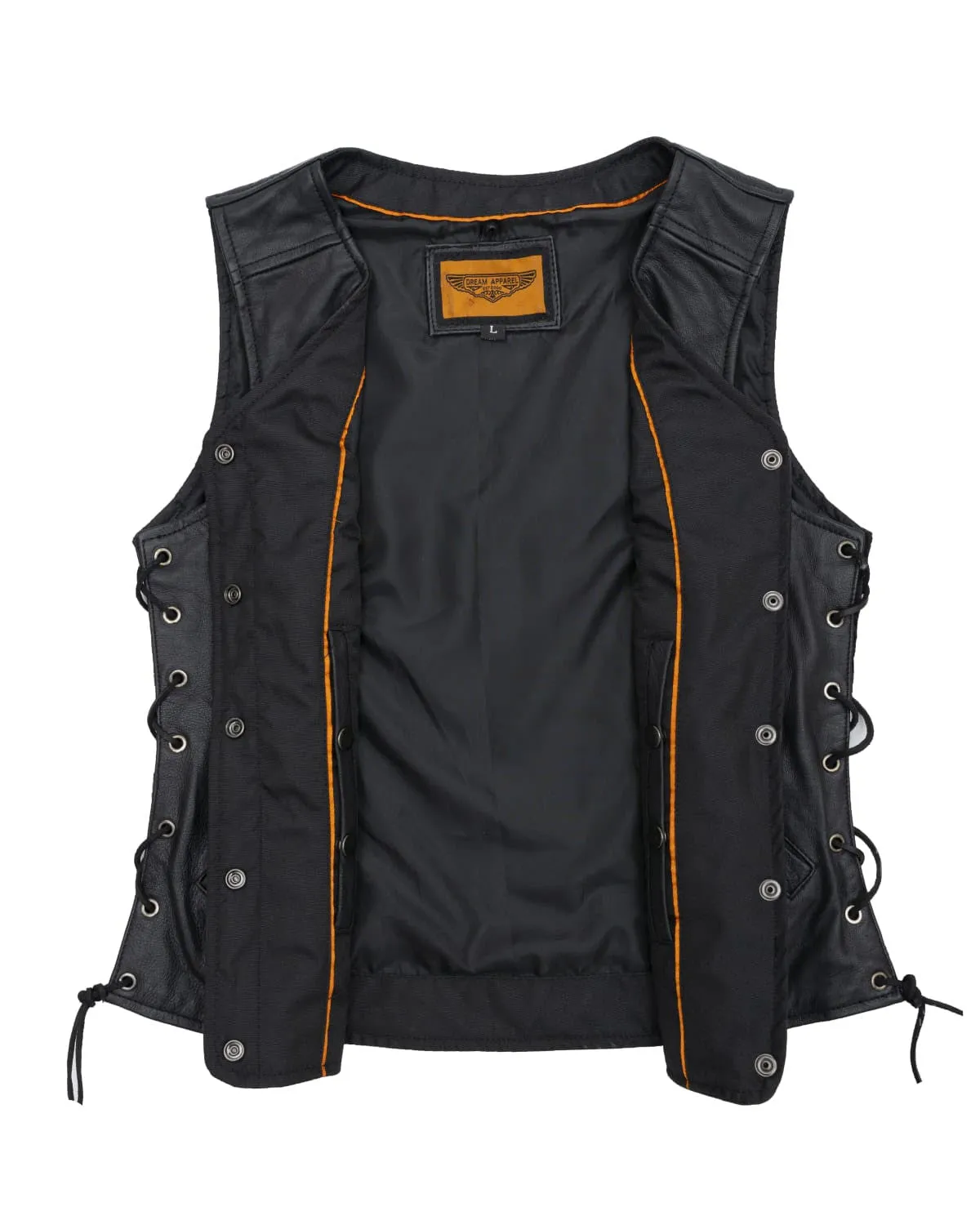 Womens Leather Vest With Gun Pocket